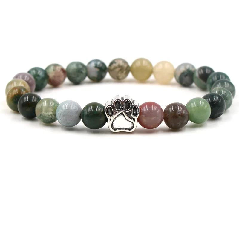 7 цветов 8 мм красочный браслет в виде кошачьей лапы|natural stone beads bracelet|bead braceletcharm