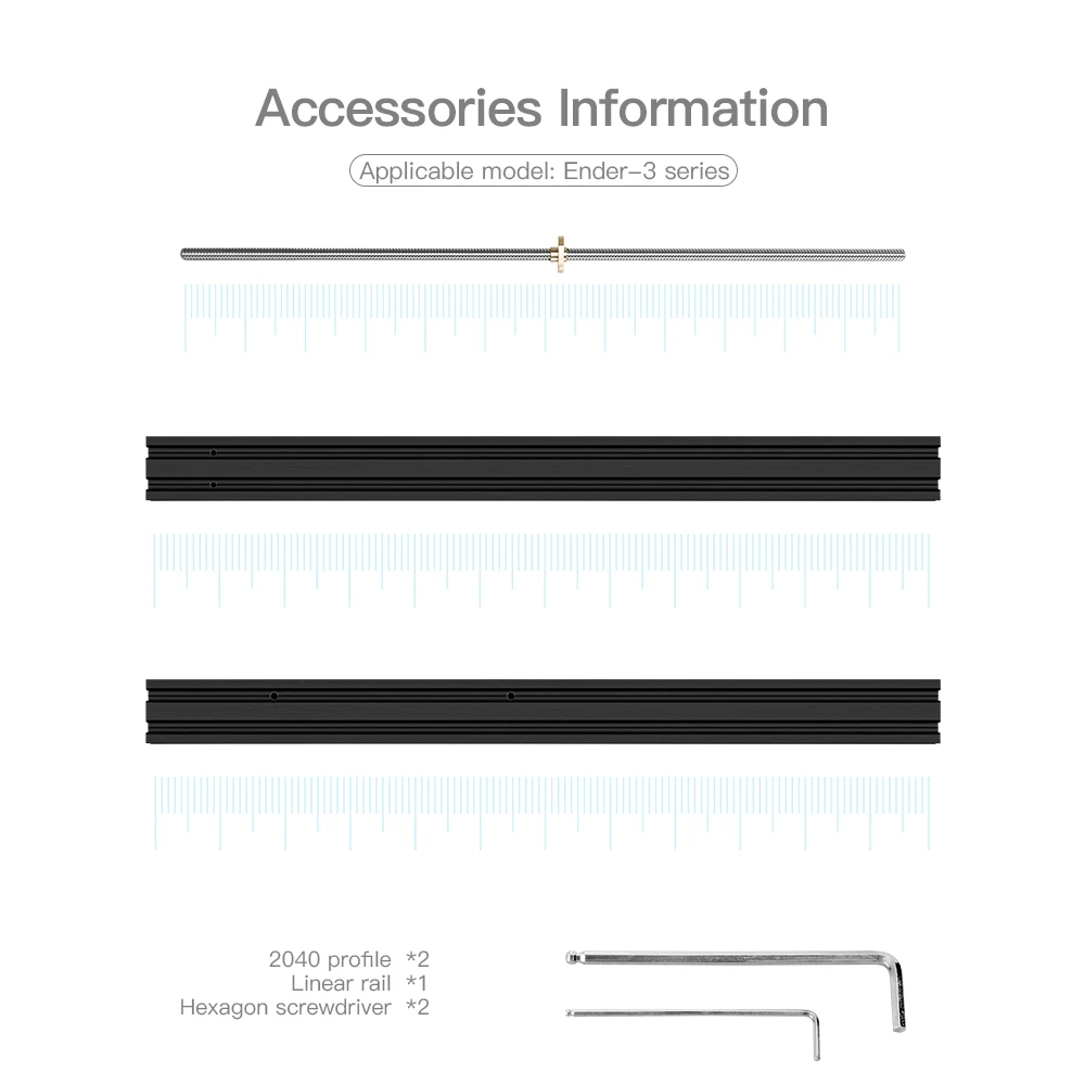 

Алюминий перемещение по оси Y 2040 профили комплект ходового винта Englarging печатной площади модернизированы для Ender-3 Ender-3 Pro Ender-3 V2 3D-принтеры Запчасти