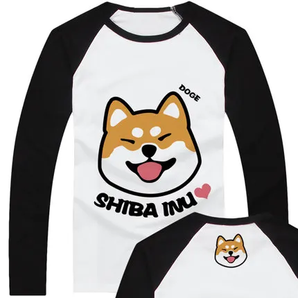 Новая модная футболка Doge, Мужская футболка с рисунком милой собаки, летняя футболка с длинным рукавом - Цвет: 13
