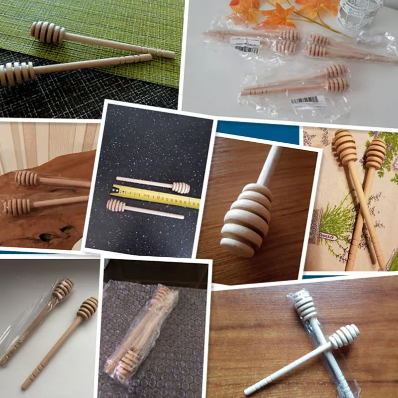1Pc Household Practical Wooden Honey Spoons Durable Lightweight Long Handle High Quality Honey Dipper SticksNew Qgnv