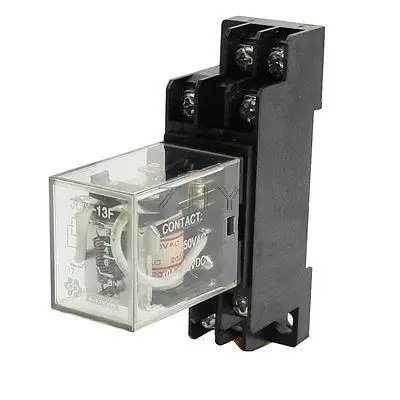 

35mm Din Rail Mount Socket AC 200V/220V Coil DPDT Electromagnetic Power Relay