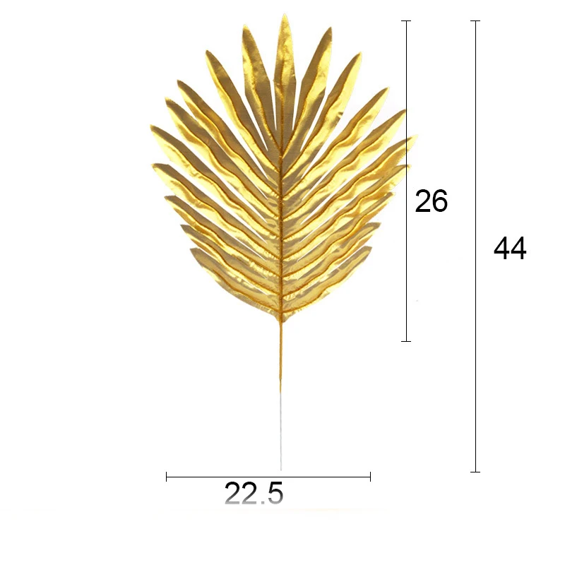 44 см пластиковые листья тропические монстеры искусственные Пальмовые Листья зеленое растение ветка поддельные дерево листва Золотая черепаха лист для домашнего декора - Цвет: 2