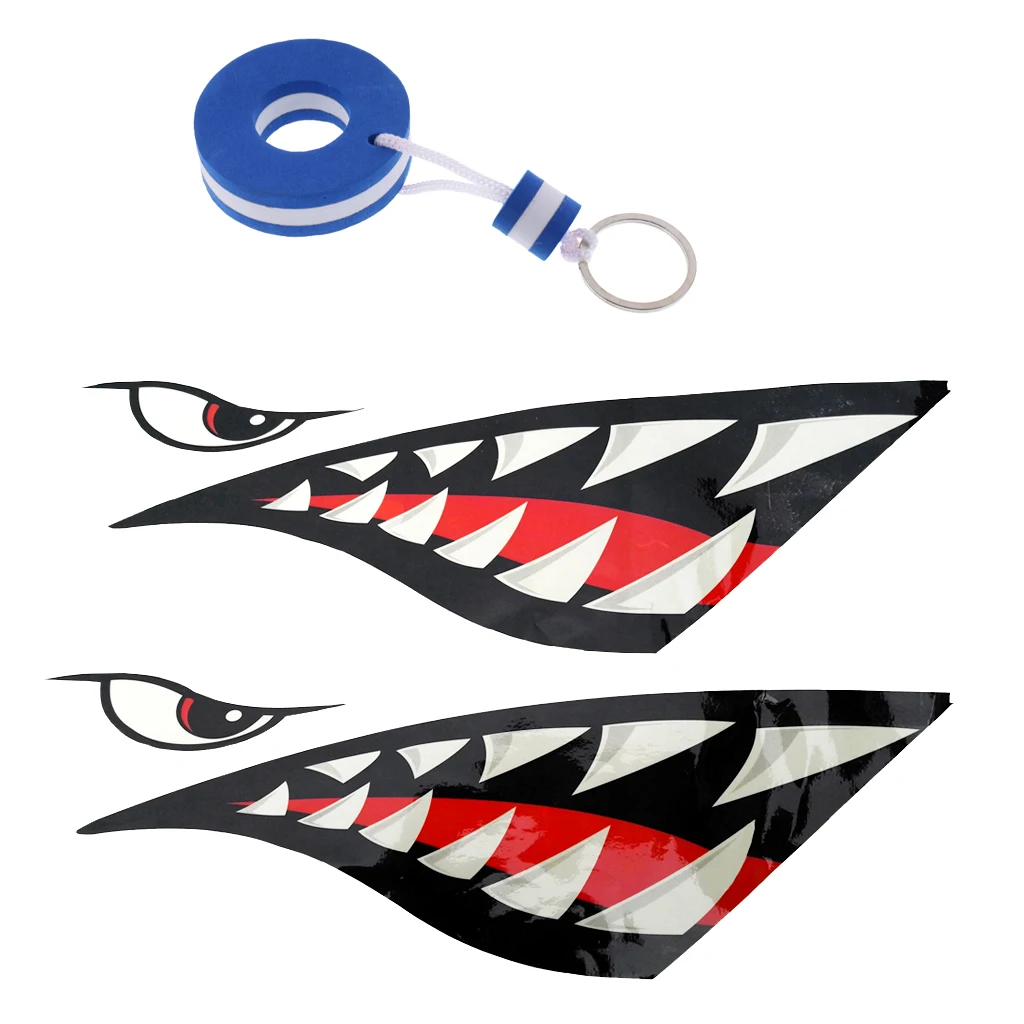 2x  Decals Sticker + Buoy Floating Key Ring Fishing Boat Kayak