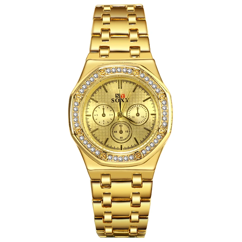 Женские часы Geneva классические роскошные часы со стразами женские часы Женские Модные Бриллианты часы Momtre Femme - Цвет: gold