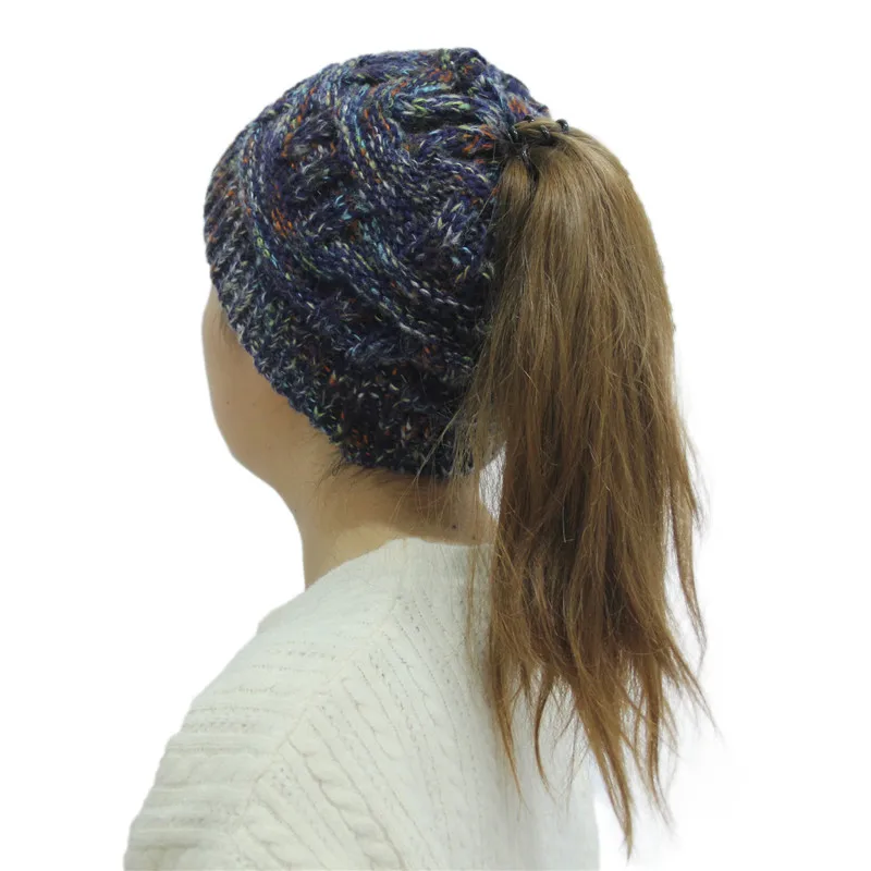 

New Style Acrylic Striped Women's Girls Warm Earmuffs Adjustable Skullies Beanies Hat Winter Hats For Women Hair Accessories