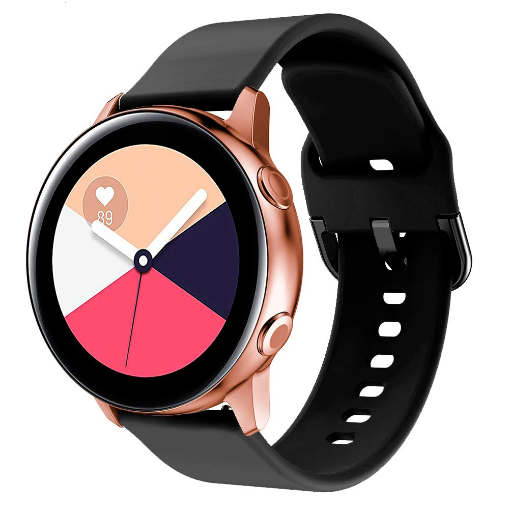 20 мм силиконовый ремешок для samsung Galaxy Watch Active 44 мм активный 2 Браслет ремешок для gear S2 Huami Amazfit Bip Galaxy 42 мм