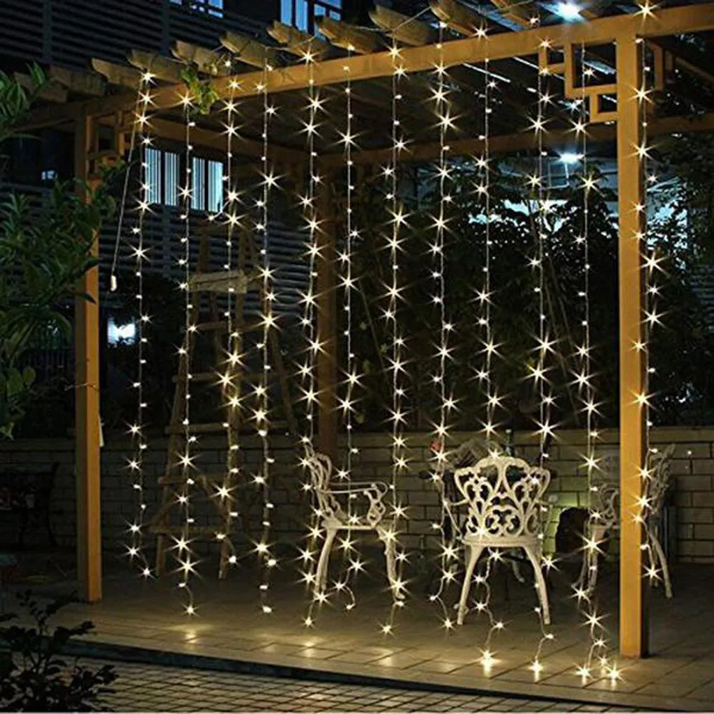 8 Modes USB Powered Fairy Curtain Garland Light Christmas Decorative LED String Xmas Party Garden Wedding Water-Fall Lights