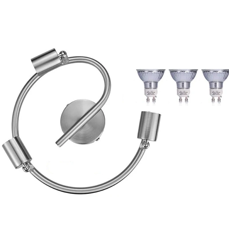 

LED Ceiling Spotlights, 3 inch Rotatable Ceiling Spotlights GU10 3W 300LM Warm White Matt Nickel Ring and Brick Lining Design, 3
