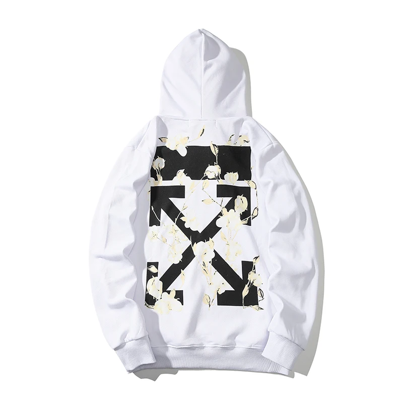 Arrow flowers 19ss Off-White OW мужские/женские модели для влюбленных осень-зима модная повседневная свободная толстовка с капюшоном куртка с капюшоном