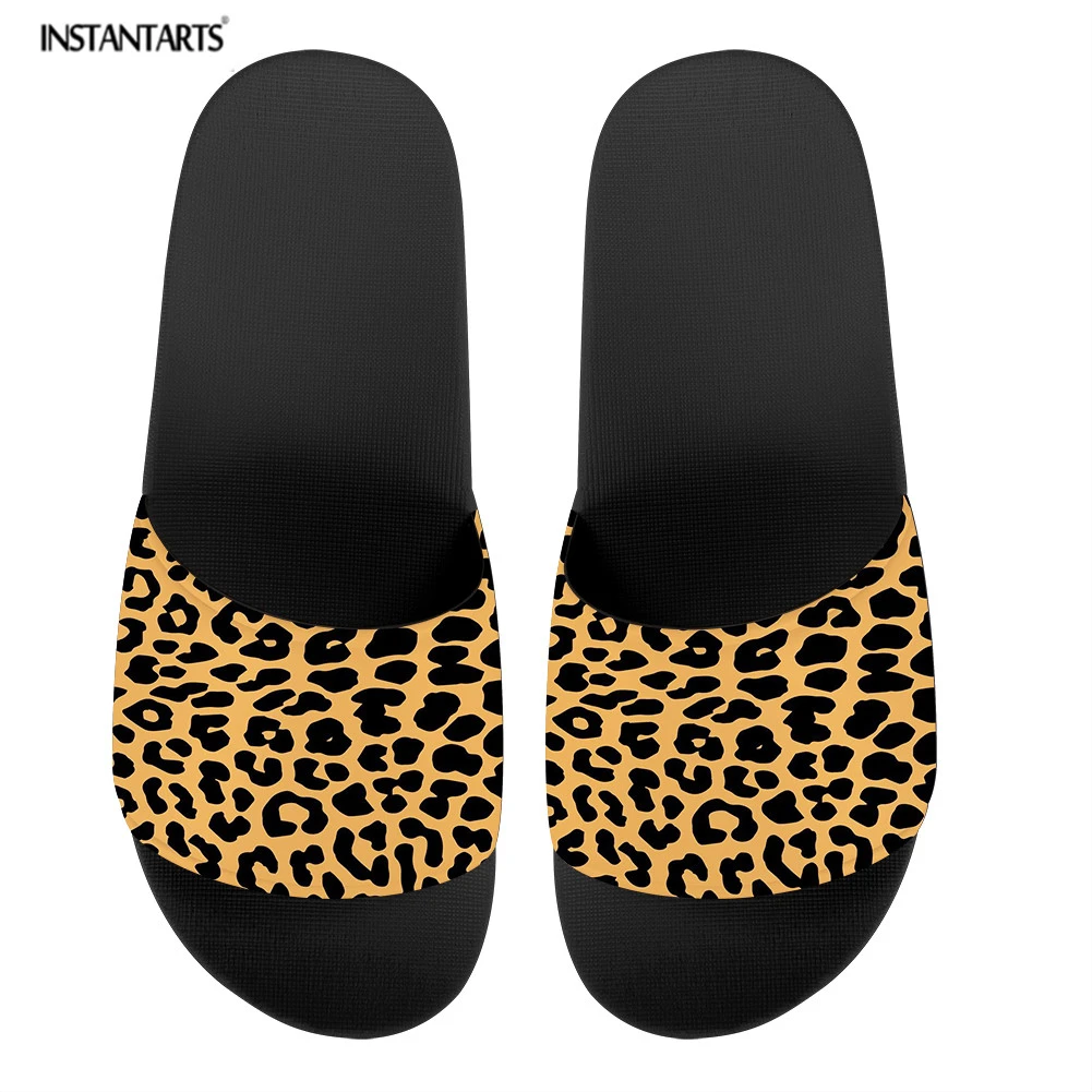 INSTANTARTS Women Slippers Leopard Print Woman Slides Home Flat Sandals  Sexy Animal Skin Pattern Slipper Brand Flip flop Females|Slippers| -  AliExpress
