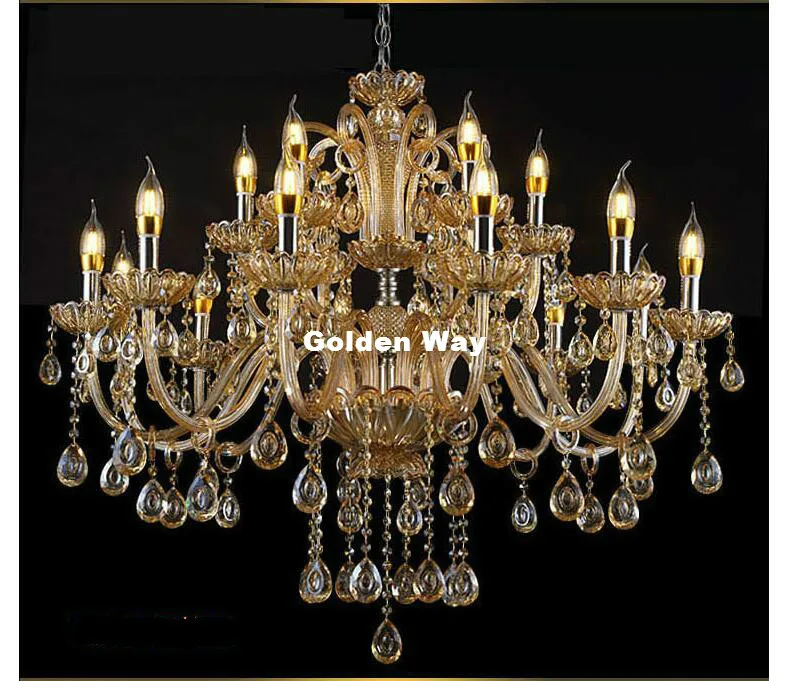 Description Picture 3 of itemChampagne Crystal Chandelier lustres de cristal Decoration Living Room Chandeliers Home Lights Modern Decora Chandelier Crystal