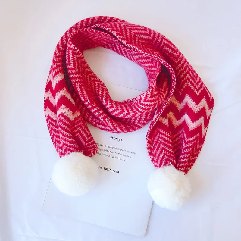 Children Wave Stripes Scarf Acrylic Keep Warm Scarves Boys Girls Autumn Winter Long Scarf