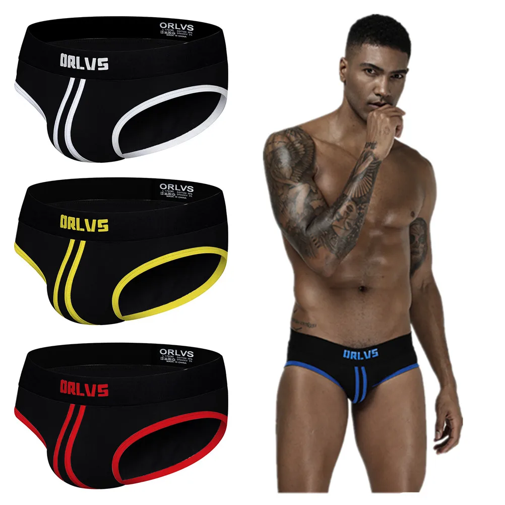 

Striped Sexy Men Underwear Breathable Mesh Silk Men's Briefs Men Cotton Mens Sexy Male Comfortable Solid Lingerie Pouch