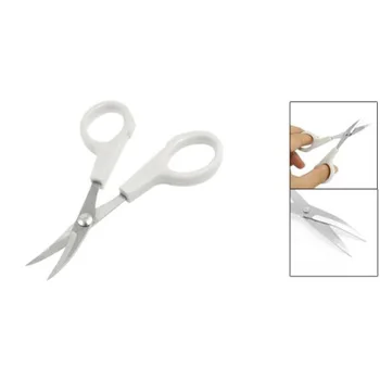 

NEW-White Handle Curved Tip Needlework Cutter Embroidery Sewing Scissors 4"