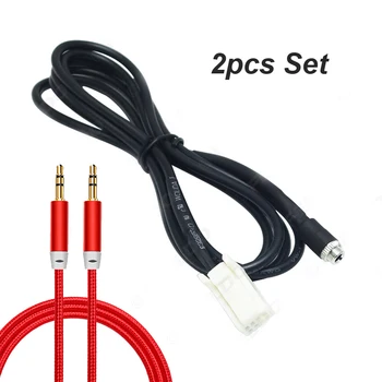 

2pcs set Car 3.5mm AUX Input Audio Cable Mp3 Female Panel Adapter Mount Socket Suitable For Suzuki HRV Swift Jimny Grand Vitara