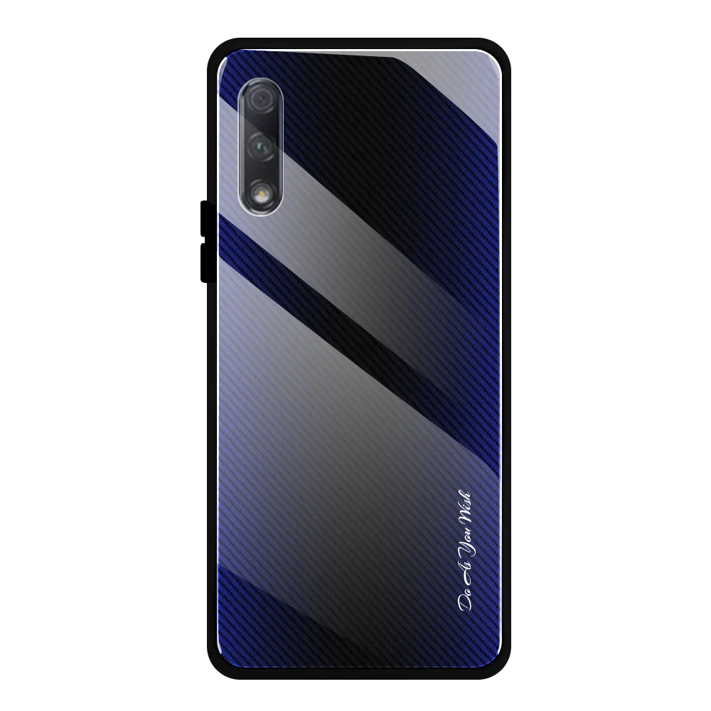 Чехол из закаленного стекла для телефона huawei Honor 20i pro lite чехол из градиентного стекла TPU Edge Cover для Honor 10i lite 9X pro prime Cover - Цвет: Dark blue