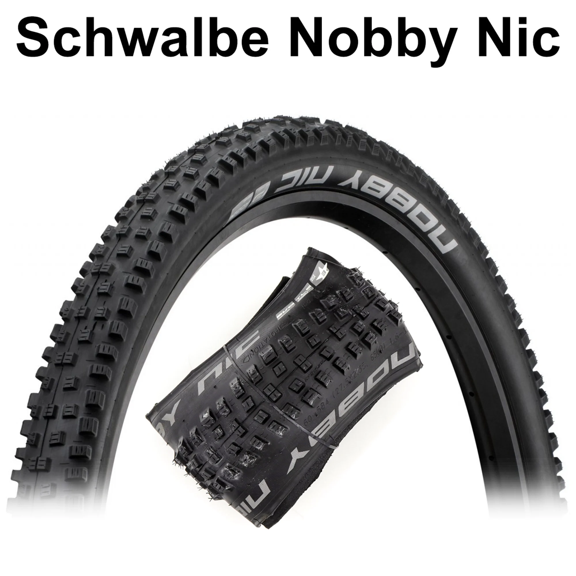 Folding Performance, Tubeless Black 27.5 x 2.35 Schwalbe Nobby Nic Tire 