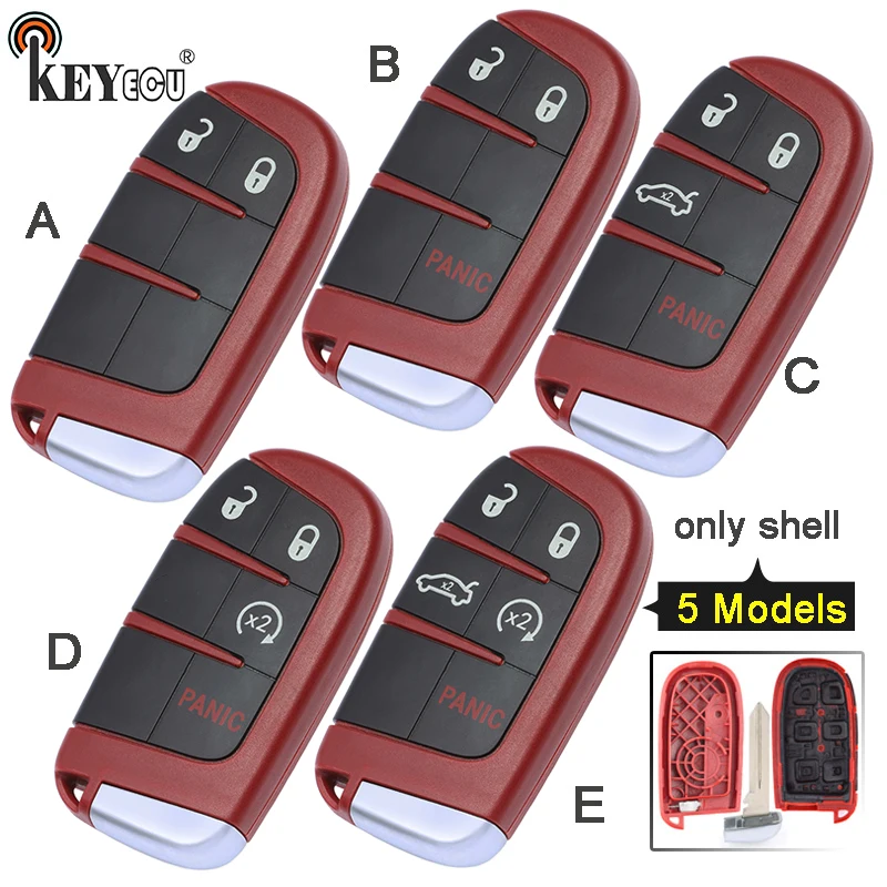 KEYECU для Dodge Challenger Charger Дротика Дуранго Chrysler 300 Замена 2 + 1 3/ 3 4/ 4 5 Кнопка