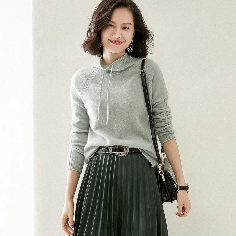 Cashmere Turtleneck Women Sweaters with belt