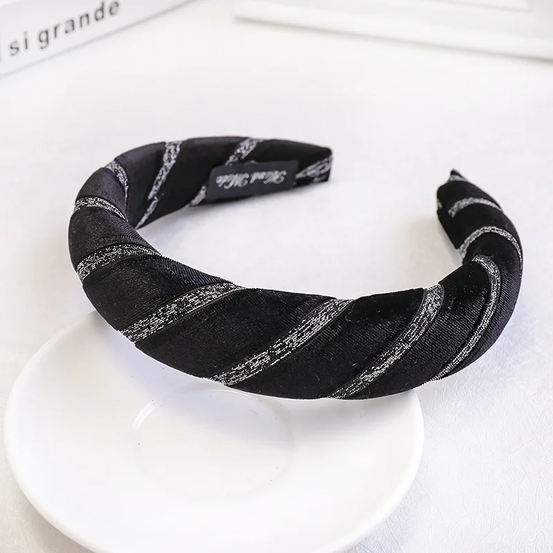 C628 black Винтажная Вельветовая повязка для волос для женщин Gild головной убор тюрбан обруч для волос аксессуары для девочек haarband opaska do wlosow головной убор - Цвет: C628 black
