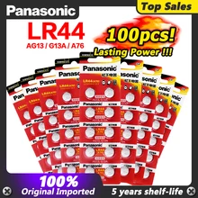 

Panasonic 100pc 1.5V A76 AG13 G13A LR44 LR1154 357A SR44 100% Original Button Cell Battery lr44 Lithium Coin Batteries