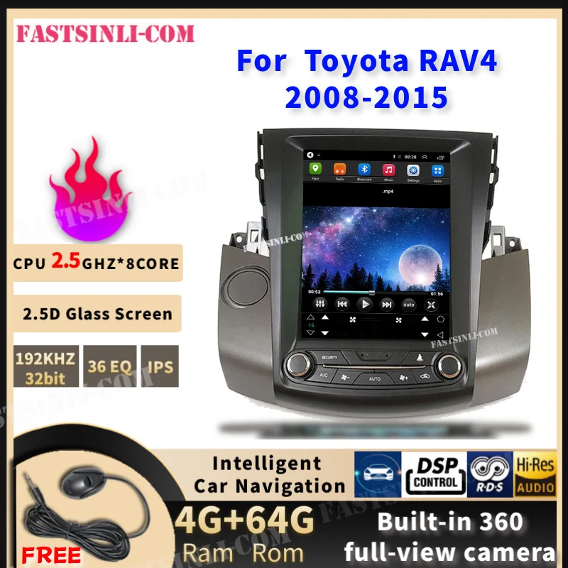 Android мультимедийный плеер для Toyota RAV4 2008 2015 Tesla Style радио GPS