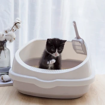 

Top Entry Cat Litter Box Furniture Large Indoor Cat Litter Box Sandbox Training Home Garden Katzenklo Kitty Supplies OO50MS