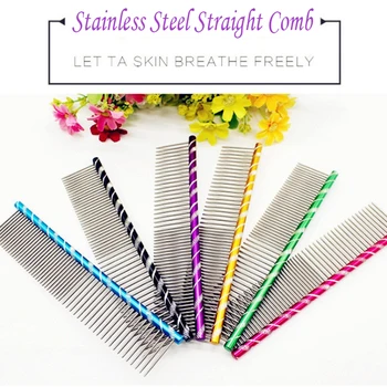 

Fur Cat Dogs Comb Hair Grooming Trimmer Stainless Steel Rake Pet Dog Hair Styles Escova Gato Tick Twister Dog Supplies DD6SZ