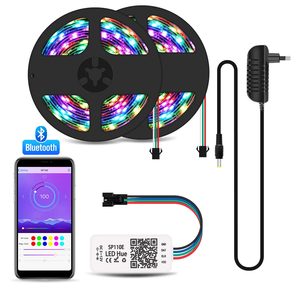 Dream цветная (RGB) Цвет светодиодные полосы светильник WS2811 смарт пикселей ленты