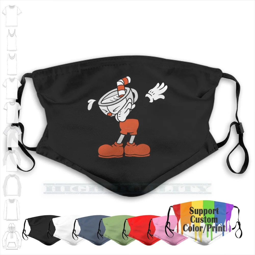 Cuphead Dab пользовательский дизайн для взрослых детей Защита от пыли с фильтром Diy