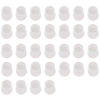 

32Pcs Leg Cover, Transparent Silicone Leg Cover, Round and Square Furniture Table Foot Cover to Prevent Scratches and Noise