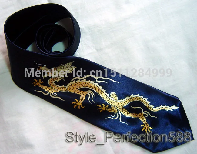 Бесплатная доставка! Горячая продажа китайский стиль мужской тканый Дракон дизайнерский галстук
