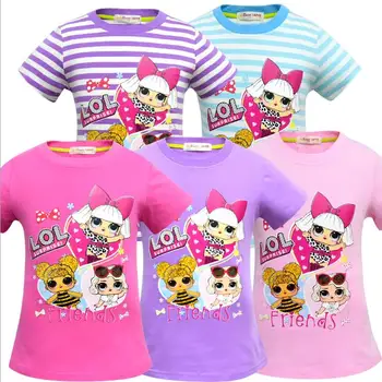 

Toddler Girl L.O.L T shirt Short Sleeve Tops Children's Wear Cartoon Print Tees Cotton Costume Kids Baby Clothes for Girls