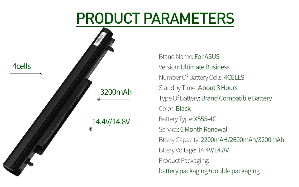 ApexWay Аккумулятор для ноутбука ASUS A31-K56 A32-K56 A41-K56 A42-K56 серии A56 A46 K56 K56C K56CA K56CM K46 K46C K46CA K46CM S56 S46