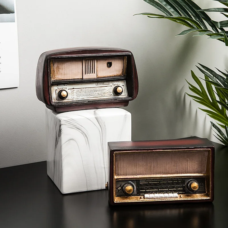 

Retro American Gadget Radio Home Living Room Coffee Shop Restaurant Porch Decoration Figurines Murals Handicrafts Ornaments