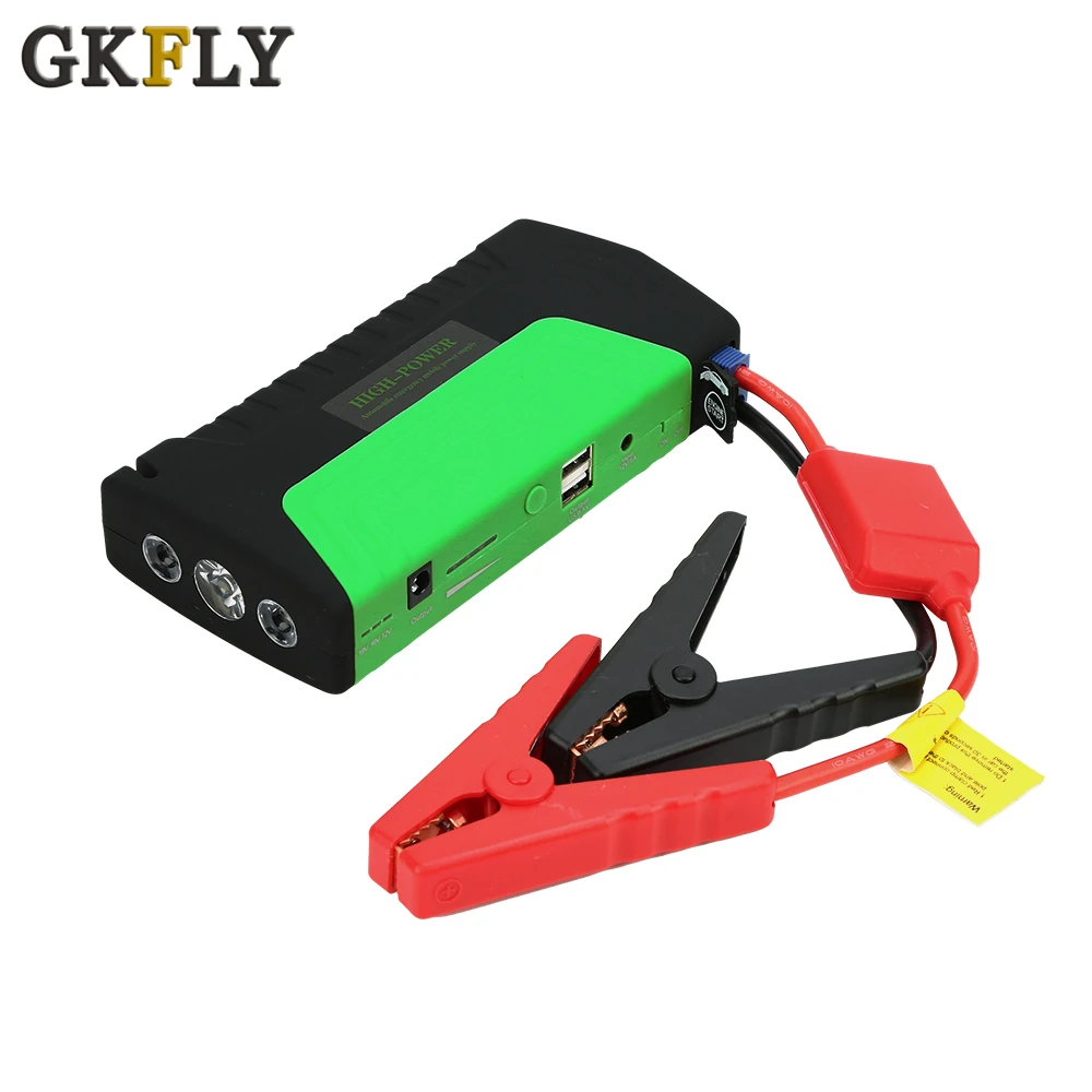 Online GKFLY de alta potencia de arranque de emergencia 600A banco de energía portátil multifunción 12V batería de coche de refuerzo de Cables de dispositivo de arranque