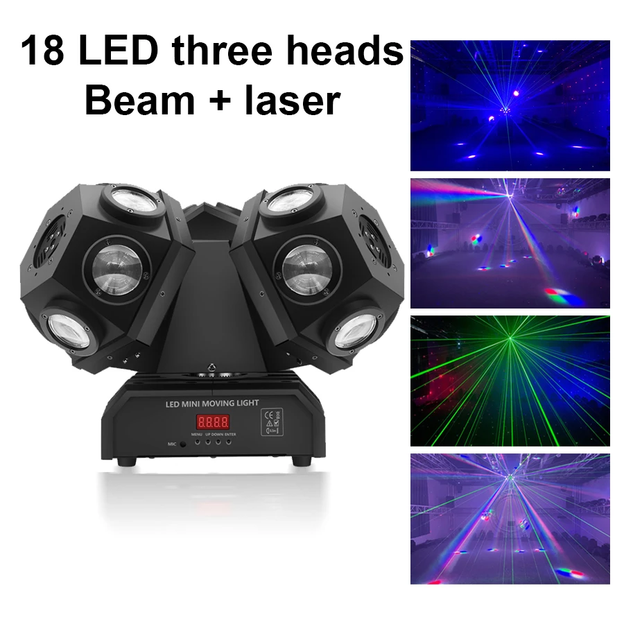 18x10 Вт RGBW Луч с движущейся головкой RGB светильник ный проектор тремя головками