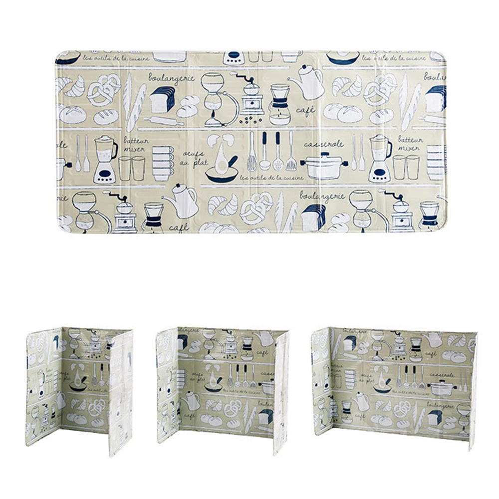 Creative Aluminum Foil Printed Kitchen Oil Block Barrier Stove Baffle Splashing Kitchen Utensils Supplies Home Use Accessories