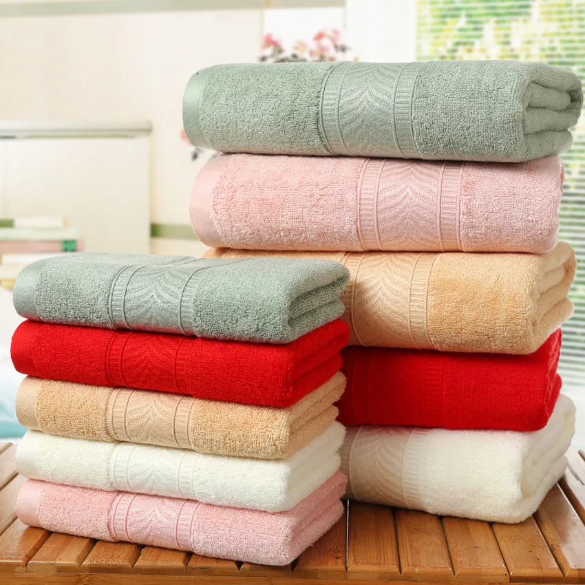 100% Bamboo Towels Soft Face Bath Towel Set Thick Solid Color Herringbone Pattern Bamboo Fiber Bathroom Towels for Adults