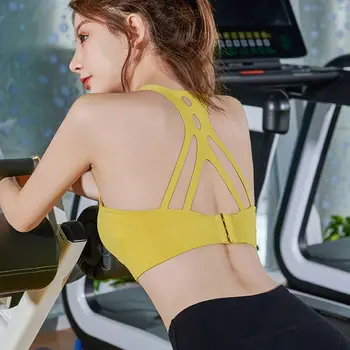 

Woman Beauty Back Bra Cross Straps Sport Bra Shockproof Breathable Fitness Running Vest Top