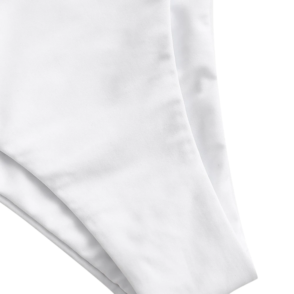 ZAFUL 2020 Newest Sexy White Women High Cut Solid Bikini Bottom Middle Waist Bikini Briefs Summer Beach High Leg Swimwear