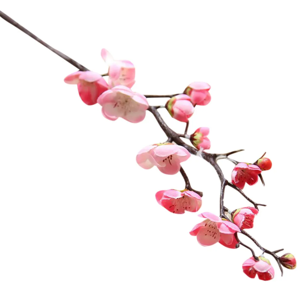 Искусственные шелковые цветы Япония Слива вишня Искусственные цветы Флорес Сакура ветви дерева Свадебные украшения дома комнаты