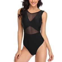 Сексуальный сетчатый сдельный купальник, женский купальник с пуш-ап, монокини размера плюс, женский купальник, пляжный черный комбинезон для купания