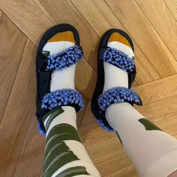 

Summer Shoes Women Sandals Lxury Flat Platform Flower Casual Hook Loop Open Toe Ladies Shoes Sandalias Mujer Gladiator Sandals