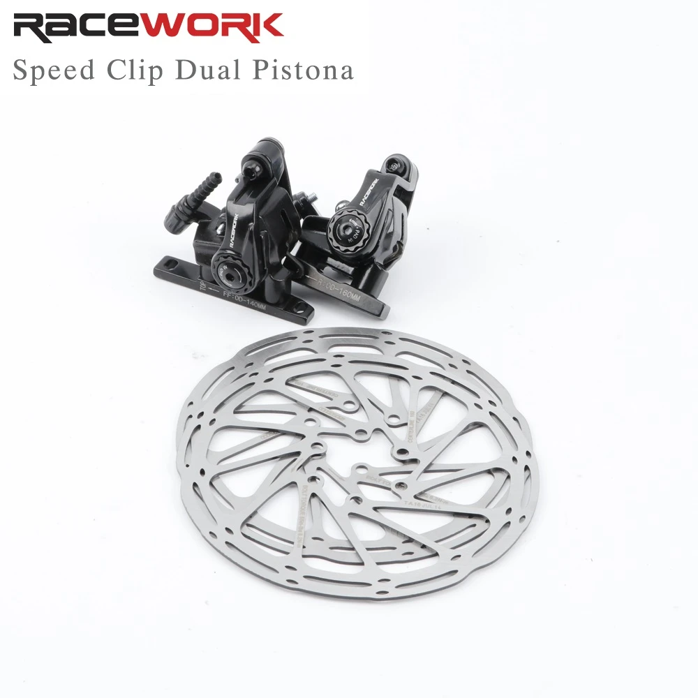 Pinzas de freno de disco delanteras y traseras para bicicleta de montaña, Clip de velocidad de doble freno de disco mecánico con palanca de freno de Rotor 160mm|Freno de bicicleta|
