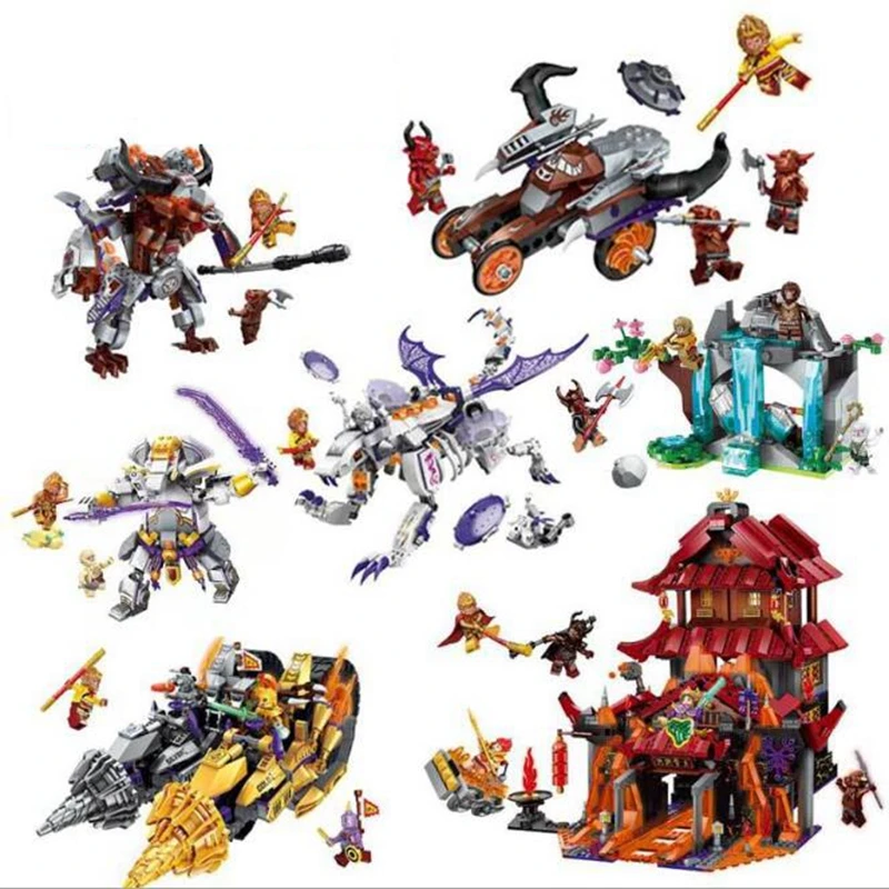 

DIY Sun Wukong Resurrection War Series 3801-3807 Wars Monster Weapon Set Building Block Children's Educational Toys Gifts