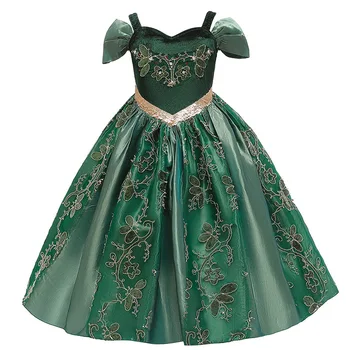 

Snow Queen Anna Dresses Anna Elsa Costumes New Summer Princess Anna Dress for Girls Party Vestidos Fantasia Children Clothing