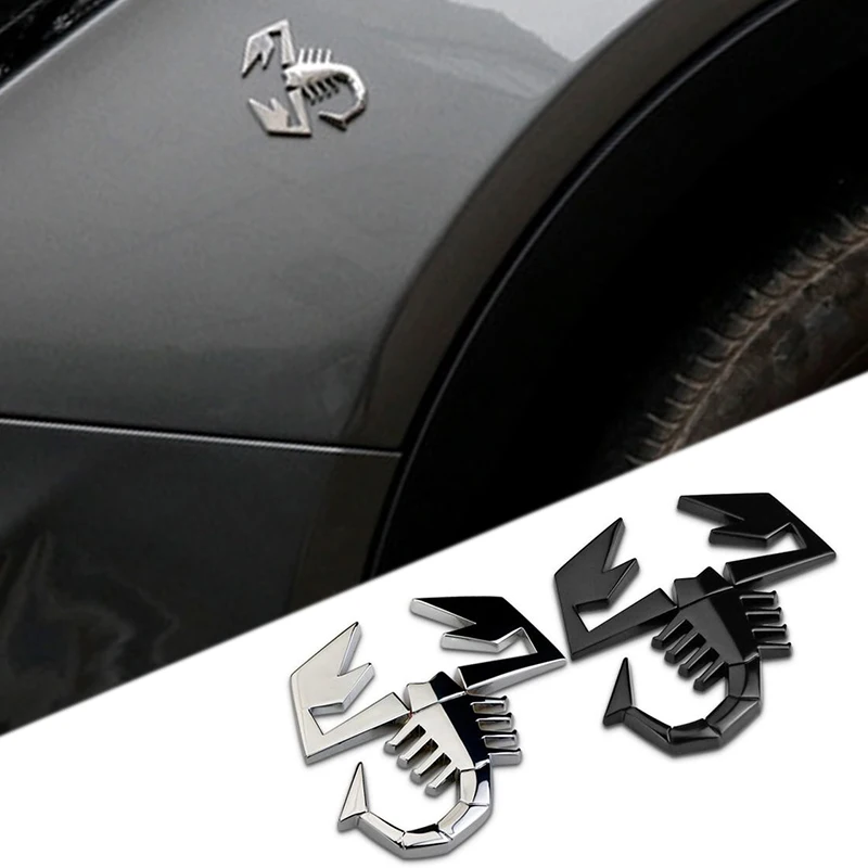 

Hot selling 1pcs Metal Car Body Decoration Sticker Auto Emblem modified abarth 3D sticker for Fiat audi volvo bmw honda toyota