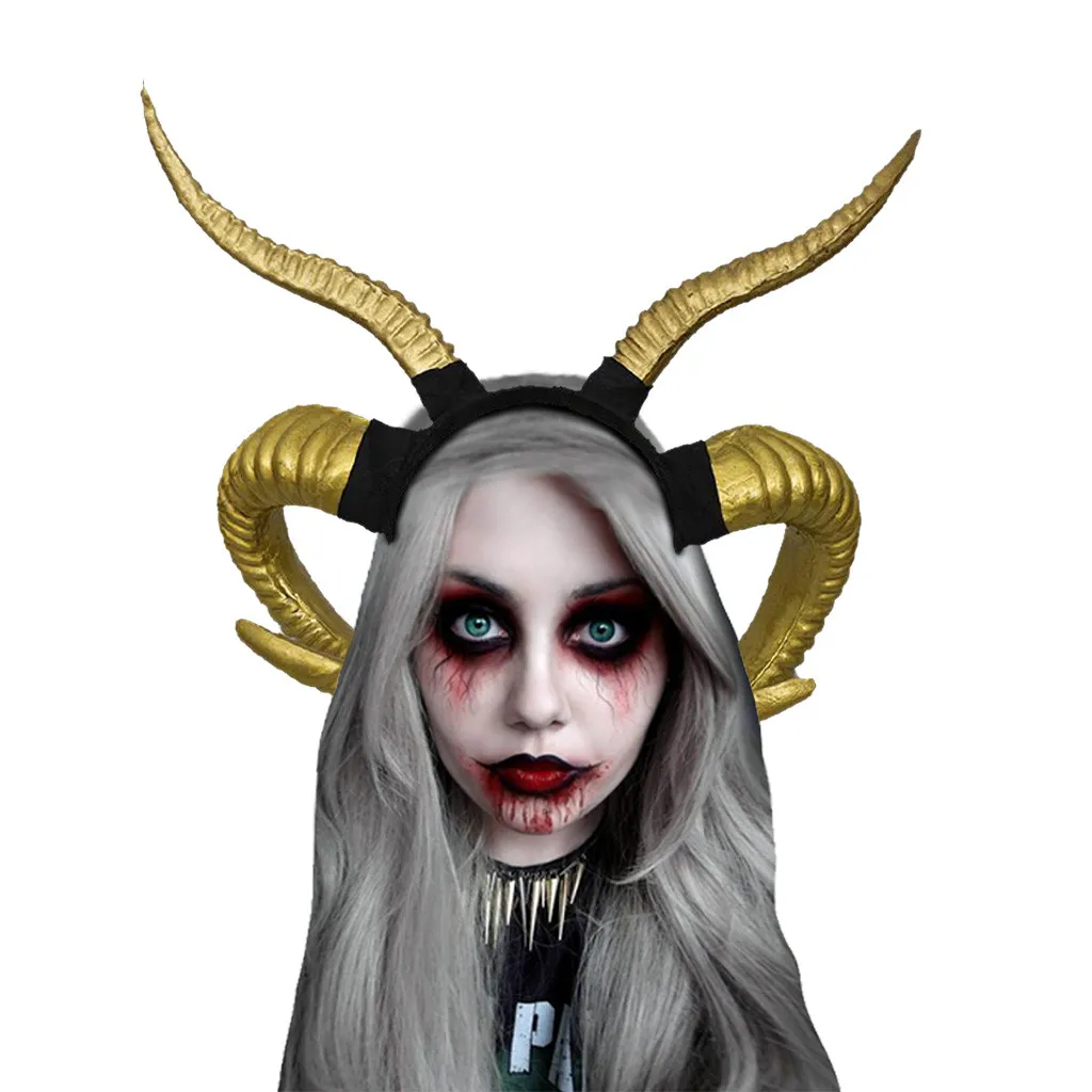 Ободок для волос овчина Рог повязка на голову аксессуар для волос Demon Evil Косплей головной убор на Хэллоуин Опора дропшиппинг#2