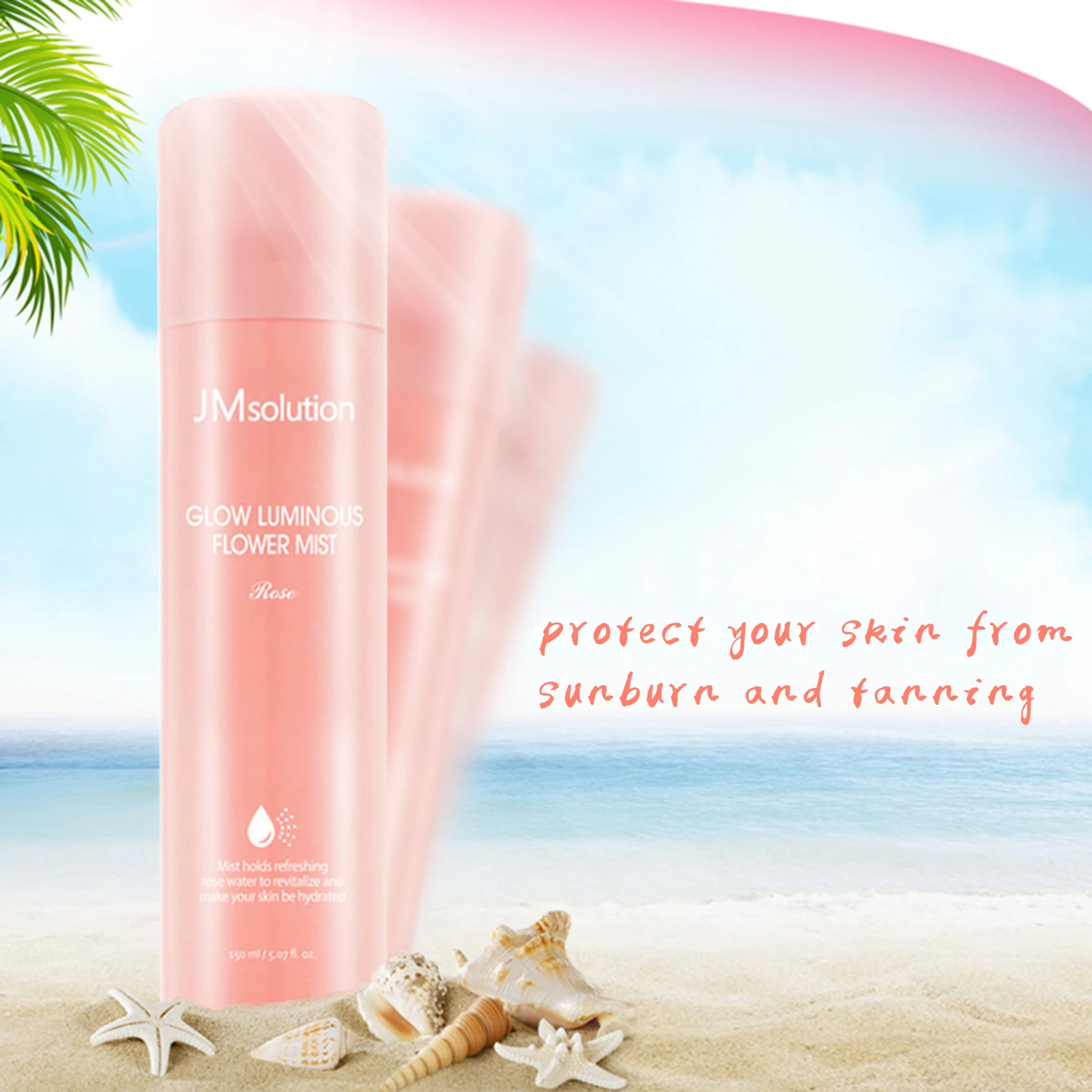 

JM solution Rose Flower Glow Luminous Lasting sunscreen Spray SPF50+/PA++++ 180ml for dry skin